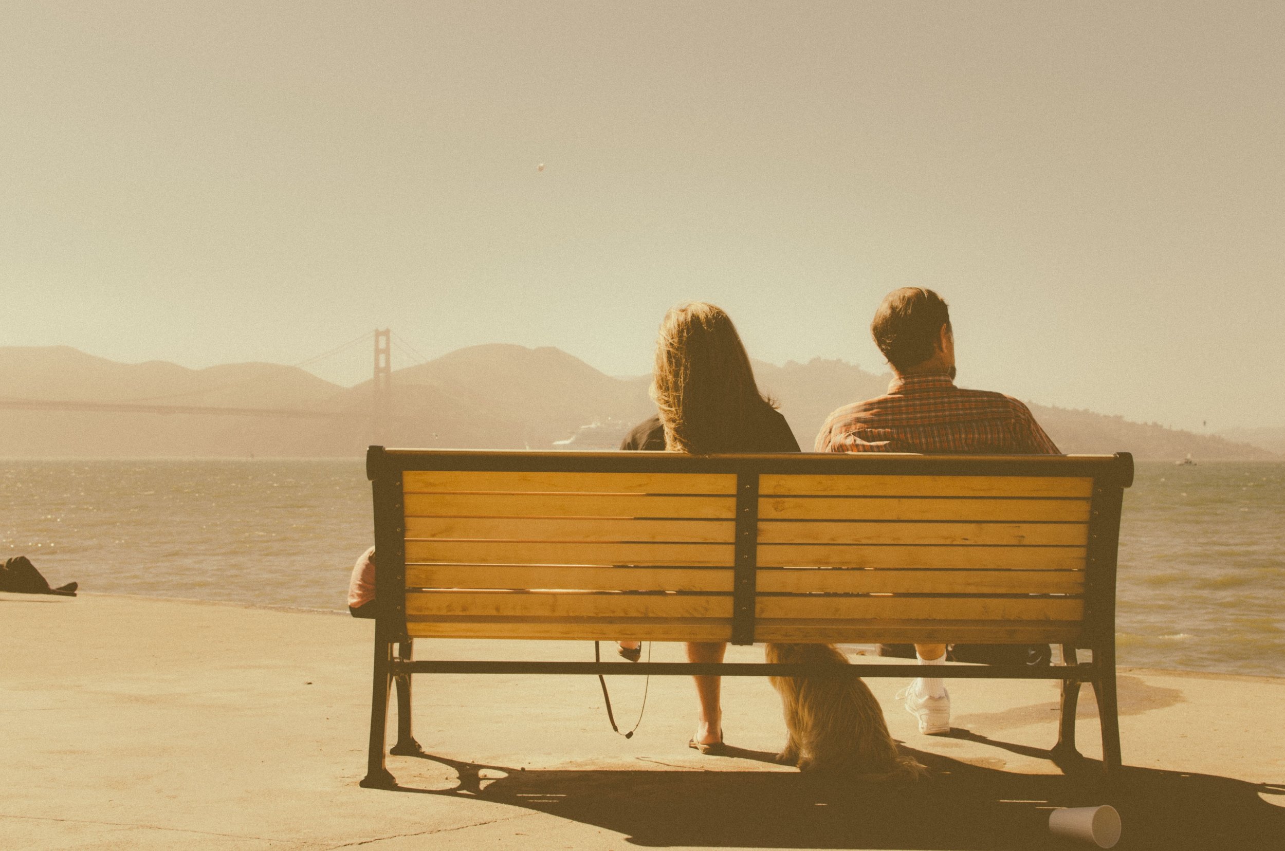couple on a bench faith transition